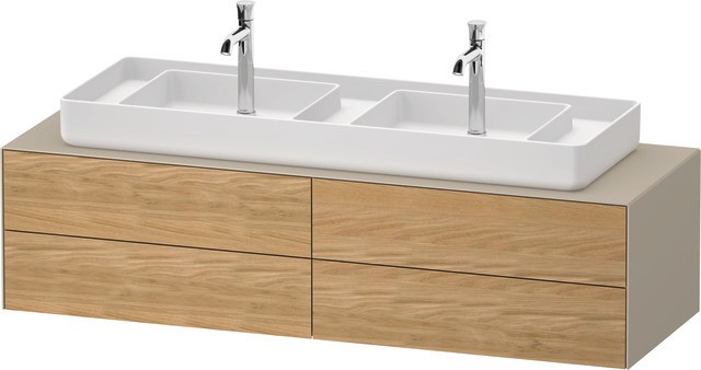 Duravit White Tulip Konsolenwaschtischunterbau wandhängend Natur Eiche & Taupe Matt & Seidenmatt 130 WT48690H5607L10 von Duravit