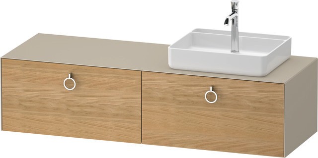 Duravit White Tulip Konsolenwaschtischunterbau wandhängend Natur Eiche & Taupe Matt & Seidenmatt 160 WT4890RH5600010 von Duravit