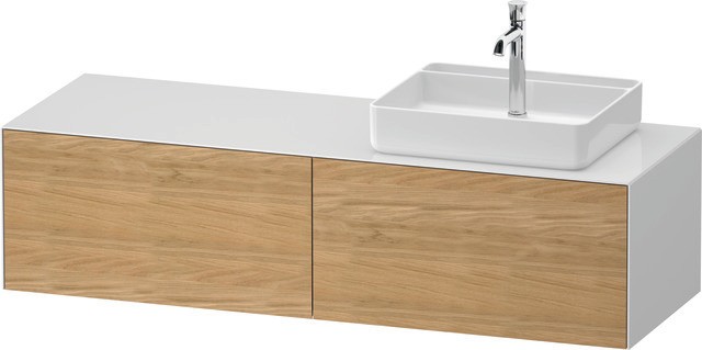 Duravit White Tulip Konsolenwaschtischunterbau wandhängend Natur Eiche & Weiß Matt & Hochglanz 1300x WT4864RH5850000 von Duravit