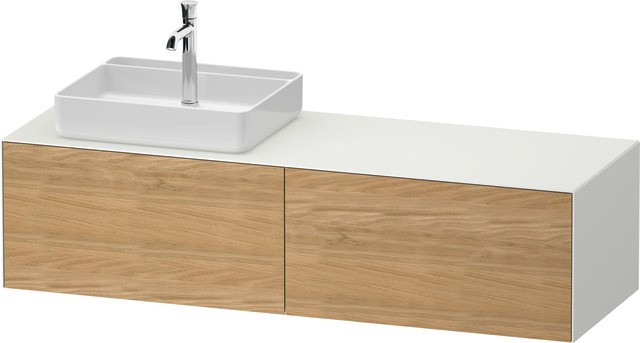 Duravit White Tulip Konsolenwaschtischunterbau wandhängend Natur Eiche & Weiß Matt & Seidenmatt 1300 WT4864LH5360000 von Duravit