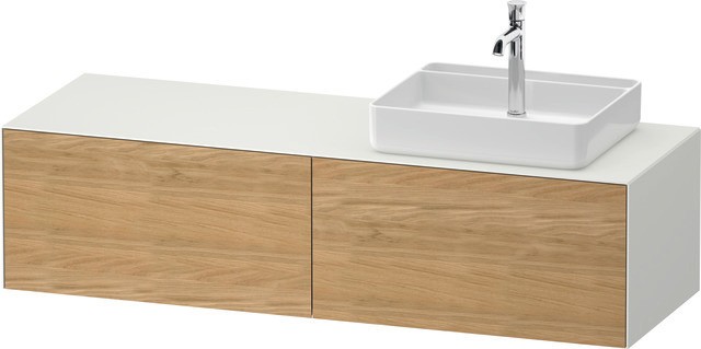 Duravit White Tulip Konsolenwaschtischunterbau wandhängend Natur Eiche & Weiß Matt & Seidenmatt 1300 WT4864RH5360G00 von Duravit