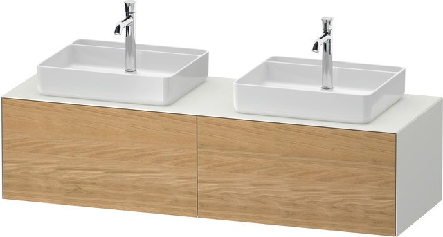 Duravit White Tulip Konsolenwaschtischunterbau wandhängend Natur Eiche & Weiß Matt & Seidenmatt 1300 WT4865BH5360H10 von Duravit