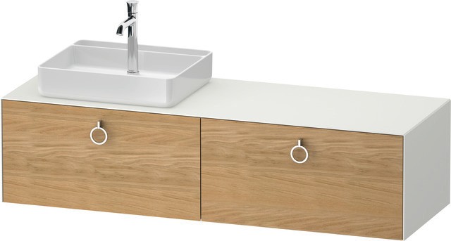 Duravit White Tulip Konsolenwaschtischunterbau wandhängend Natur Eiche & Weiß Matt & Seidenmatt 1600 WT4890LH5360010 von Duravit