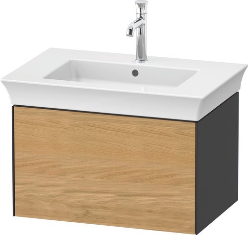 Duravit White Tulip Waschtischunterbau wandhängend Natur Eiche & Graphit Matt & Seidenmatt 684x458x4 WT42410H5580I10 von Duravit