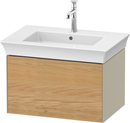 Duravit White Tulip Waschtischunterbau wandhängend Natur Eiche & Taupe Matt & Hochglanz 684x458x410  WT42410H5H30010 von Duravit