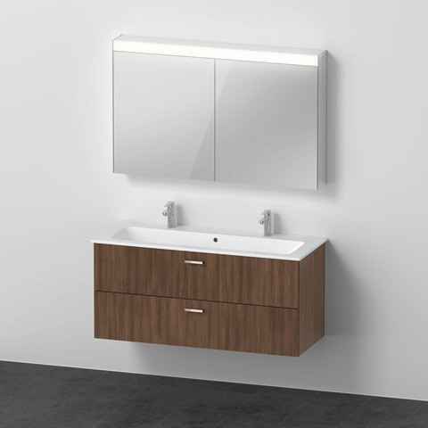 Duravit XBase Möbelwaschtisch mit Waschtischunterbau und Spiegelschrank 1230x490x200 mm - XB00670212 XB0067021210000 von Duravit