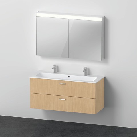 Duravit XBase Möbelwaschtisch mit Waschtischunterbau und Spiegelschrank 1230x490x200 mm - XB00670303 XB0067030300000 von Duravit