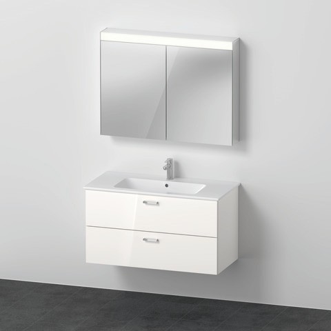 Duravit XBase Möbelwaschtisch mit Waschtischunterbau und Spiegelschrank 1030x490x2000 mm - XB0077045 XB007704545 von Duravit