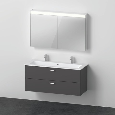 Duravit XBase Möbelwaschtisch mit Waschtischunterbau und Spiegelschrank 1230x490x200 mm - XB00670494 XB006704949 von Duravit