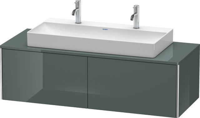 Duravit XSquare Konsolenwaschtischunterbau wandhängend Dolomiti Grau Hochglanz 1400x548x400 mm - XS4 XS4905M38380C00 von Duravit