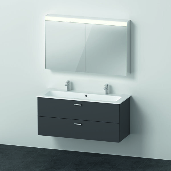 Duravit Xbase, Möbel-Set wandhängend, mit LED-Spiegelschrank, Waschtisch und Waschtischunterschrank, Breite 1200 mm, XB006704949 von Duravit