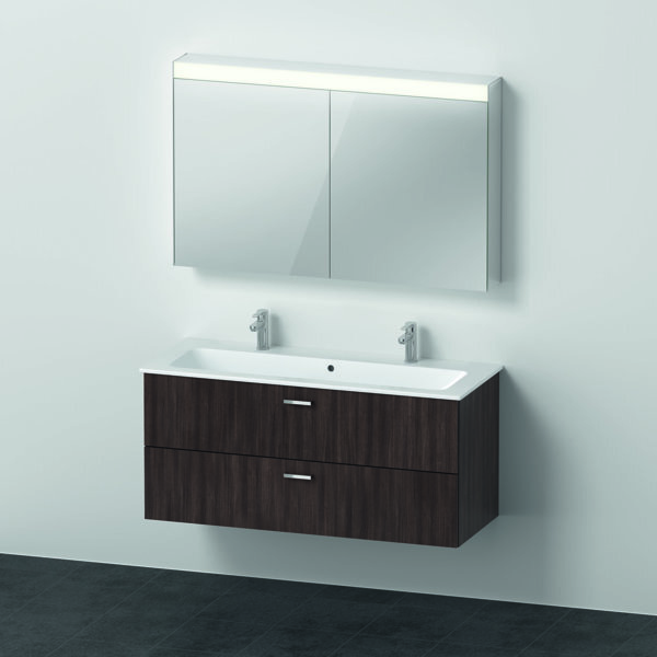 Duravit Xbase, Möbel-Set wandhängend, mit LED-Spiegelschrank, Waschtisch und Waschtischunterschrank, Breite 1200 mm, XB006705353 von Duravit