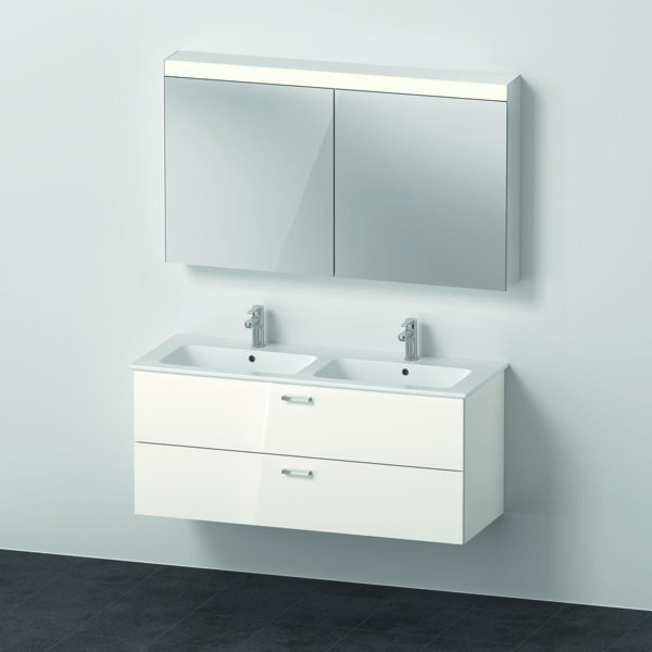 Duravit Xbase, Möbel-Set wandhängend, mit LED-Spiegelschrank, Waschtisch und Waschtischunterschrank, Breite 1270 mm, XB006804545 von Duravit