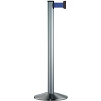 Personen-Leitsystem Extend, Ständer satiniert, Gurtfarbe blau von Via Guide®