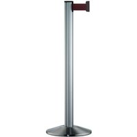Personen-Leitsystem Extend, Ständer satiniert, Gurtfarbe bordeaux von Via Guide®