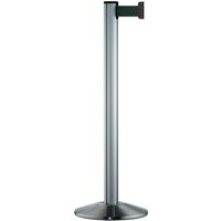 Personen-Leitsystem Extend, Ständer satiniert, Gurtfarbe oliv von Via Guide®