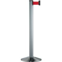 Personen-Leitsystem Extend, Ständer satiniert, Gurtfarbe rot von Via Guide®