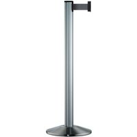 Personen-Leitsystem Extend, Ständer satiniert, Gurtfarbe silbergrau von Via Guide®