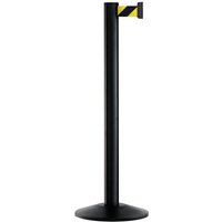 Personen-Leitsystem Extend, Ständer schwarz, Gurtfarbe schwarz / gelb diagonal gestreift von Via Guide®