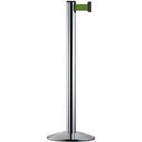 Personen-Leitsystem Extend, Ständer verchromt, Gurtfarbe grün von Via Guide®