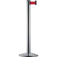 Personen-Leitsystem Extend, Ständer verchromt, Gurtfarbe rot von Via Guide®
