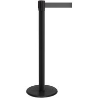 RS-GUIDESYSTEMS® Gurt-Absperrpfosten, Bodenteller aus Guss, Gurtbreite 50 mm, schwarz, grau, 2,3 m von RS-GUIDESYSTEMS®