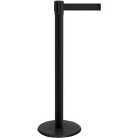 RS-GUIDESYSTEMS® Gurt-Absperrpfosten, Bodenteller aus Guss, Gurtbreite 50 mm, schwarz, schwarz, 2,3 m von RS-GUIDESYSTEMS®