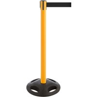 RS-GUIDESYSTEMS® Gurt-Absperrpfosten, Bodenteller aus Verbundwerkstoff, Gurtbreite 50 mm, gelb, schwarz von RS-GUIDESYSTEMS®