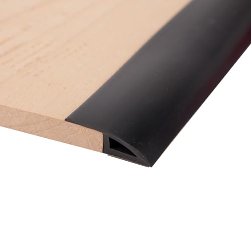 1M Übergangsprofil Selbstklebend PVC Übergangsleiste türschwellen leiste übergangsleiste selbstklebend Abschlussprofil Tür Schwellen höhenausgleichsprofil Höhe zwischen 7-10 mm (Schwarz) von Durdiiy