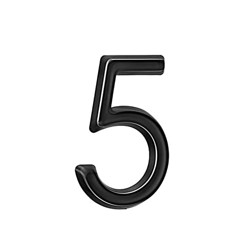 Hausnummer 0-9 Straßennummer und Türnummer Höhe 5cm/ 1.96inch Selbstklebende Haus-Nummer schwarz, Türnummern Signage, Adressnummer, Hausnummern, Zahlen-Aufkleber für Briefkasten, Tür, Hotel (5) von Durdiiy