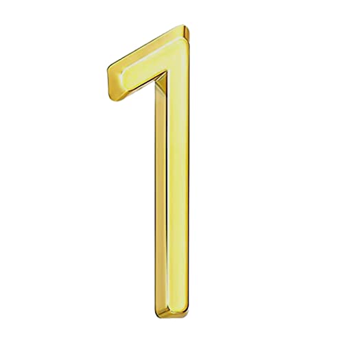 Hausnummer Hausnummernschild 2 in (5cm) Selbstklebende Haus-Nummer,ABS Hausnummer Digitaler Aufkleber mit Postfachnummer für Tür, Briefkasten, Außen, Anti-Friktion, Wetterfest (Golden) (1) von Durdiiy