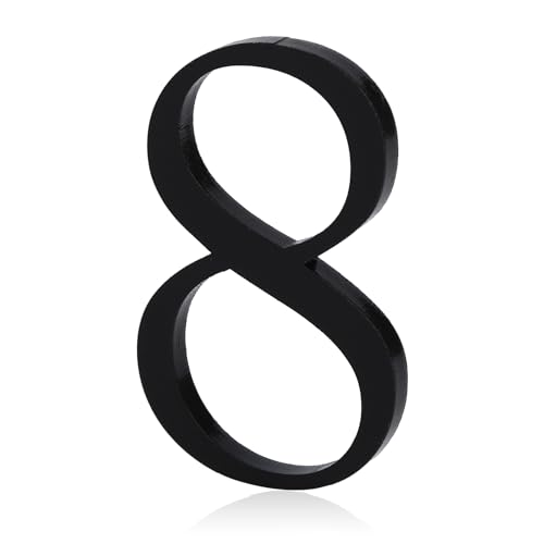 Hausnummer Höhe 2,7 Zoll(7 cm) Selbstklebend Hausnummern Hausnummernschild in Schwarz Klebe Hausnummer ABS-Hausnummer 3D Hausnummer Haus-Nummer für Tür, Briefkasten, Hotel (8) von Durdiiy