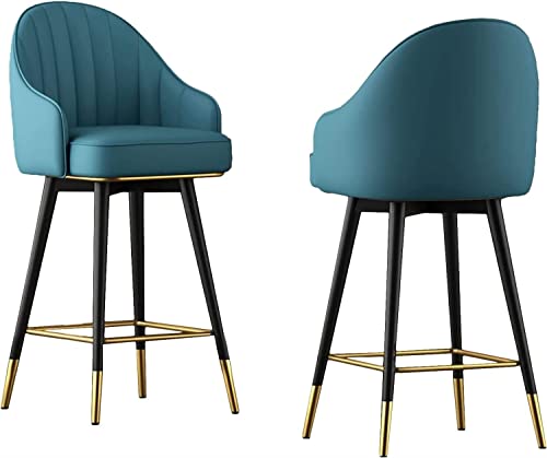 Durecoform Comfort Stools Ergonomische Barhocker, 2er-Set, schwarze Chrombeine, gepolsterte Thekenhocker, Lederdrehbarhocker, Thekenhöhe, Barstühle für Zuhause, Barmöbel von Durecoform