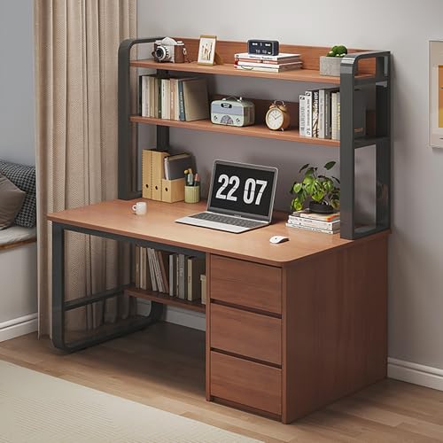 Durecoform Computertisch mit Ablagen und 3 Schubladen, ideal für Home Office oder Gaming, Arbeitszimmer und Schreibtisch für Schlafzimmer oder Home Office, Eichen-Finish von Durecoform