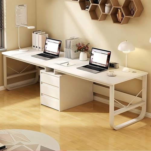 Durecoform Zwei-Personen-Schreibtisch, großer Doppel-Studier-Schreibtisch mit 3 Schubladen, Gaming-Schreibtisch, Computertisch für Home Office von Durecoform