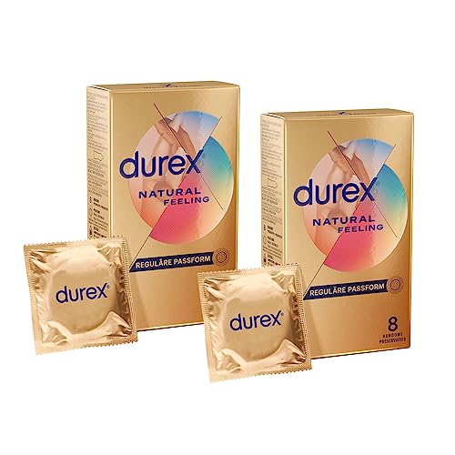 Kondome latexfrei für ein natürliches Haut an Haut Gefühl Durex Natural Feeling 2er Pack (2 x 8 Stück) von Durex