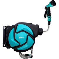 DURHAND Wandschlauchbox Schlauchtrommel 10 m schwenkbar 180° mit Multibrause Frostschutz -5–45 °C Kunststoff Grün Schwarz   Aosom.de von DURHAND