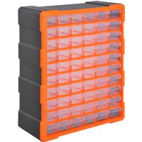 DURHAND Sortierkasten  Kleinteilemagazin Teile Box, Aufbewahrungsbox mit 60 Fächern, Orange, L38xB16xH47,5cm  Aosom.de von Durhand