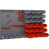 Werkzeuglochwand, Werkzeughalter, Rot+Grau, 63,5x22,5x95,5 cm  Aosom.de von Durhand