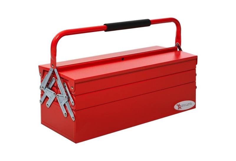 Durhand Werkzeugbox Werkzeugkasten (Set, 1 St., 1 Werkzeugkasten), 5 Fächer aufklappbar Stahl (SPCC) Rot 56 x 20 x 41 cm von Durhand