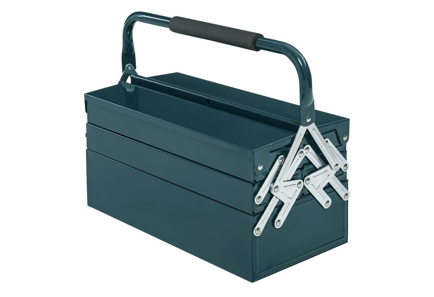 Durhand Werkzeugbox Werkzeugkasten (Set, 1 St., 1 x Werkzeugkasten), mit 5 Fächer aufklappbar Stahl 45 x 20 x 34.5cm von Durhand