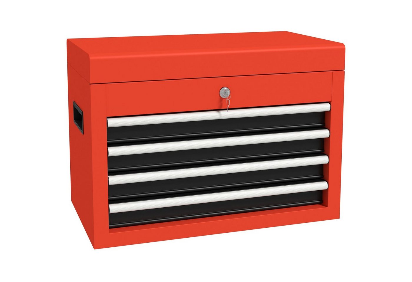 Durhand Werkzeugbox Werkzeugkasten mit 4 Schubladen, Schloss (Werkzeugkoffer, 1 St., Werkzeugkiste), Stahl, Rot, 45 x 24,5 x 32,5 cm von Durhand