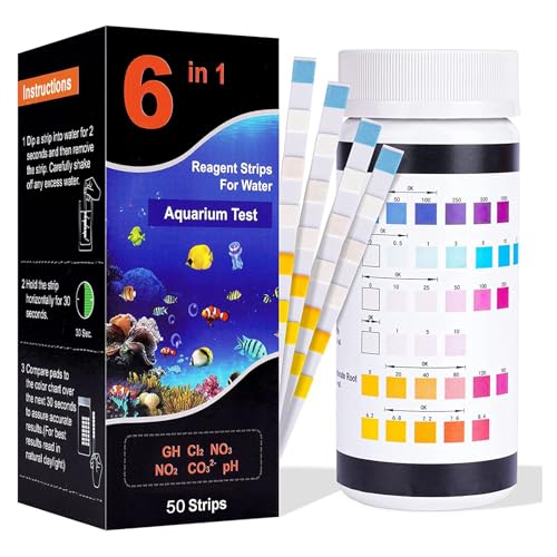 6-in-1-Aquarium-Testset für Fischtanks – Wasserteststreifen für Aquarien und Teiche. Testet pH, Gesamtchlor, Le, Härte von Duroecsain