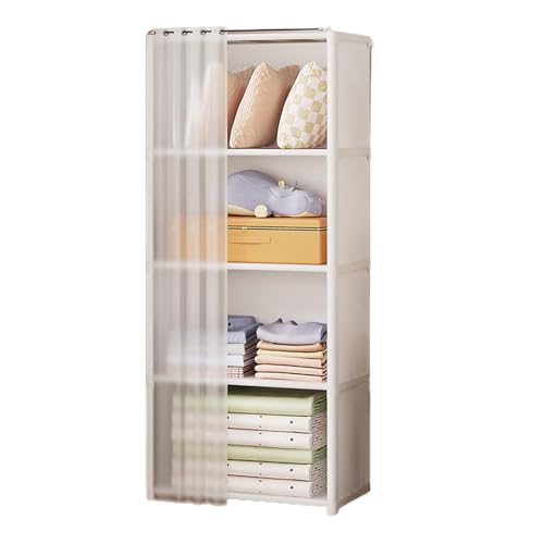 Aufbewahrungsschrank, 40 x 28 x 125 cm, Kleiderschrank aus Stoff mit Tasche, tragbarer Schrank mit Regalen für Ankleidezimmer, Schlafzimmer, Ankleidezimmer von Duroecsain