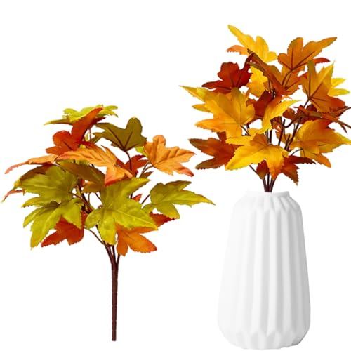Blumenstiele für den Herbst | 2 Stück künstliche Ahornblätter, Zweige, Ahorngirlande, Tischdekoration, Haus, Herbst, Erntedankfest, Kamin Blumenstiele für den Herbst | 2 Stück künstliche Ahornblätter, Zweige, Ahorngirlande, Tischdekoration, Haus, Herbst, Erntedankfest, Kamin von Duroecsain