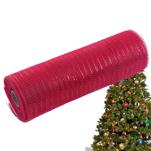 Dekoratives Netzband, Weihnachtsschnurband | und Weihnachtsbaum Band | 10 Zoll x 30 Fuß Weihnachtskranz Netzband für Kunsthandwerk von Duroecsain