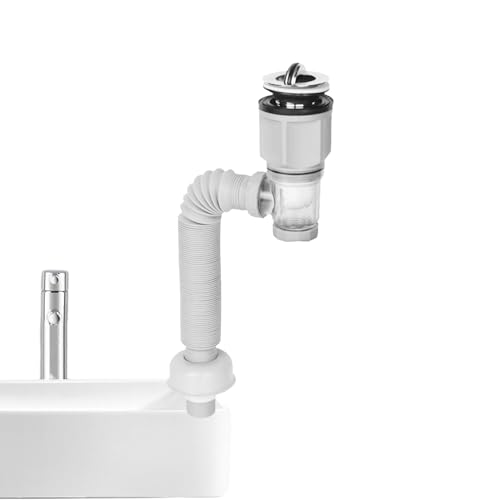 Duroecsain Abflussschlauch-Set, Abflussschlauch-Set, Abflussrohr-Ersatzset, Geruchsneutralisierer, Abflussschlauch für Badezimmer, Waschbecken, Ersatzteile, Sanitär-Set von Duroecsain