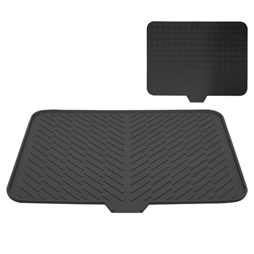 Duroecsain Abtropfmatte für Geschirr, Abtropfmatte aus Silikon mit Drainagekante - Abtropfmatte zum Trocknen von Geschirr aus Silikon für Küchentheke | Matte von Duroecsain