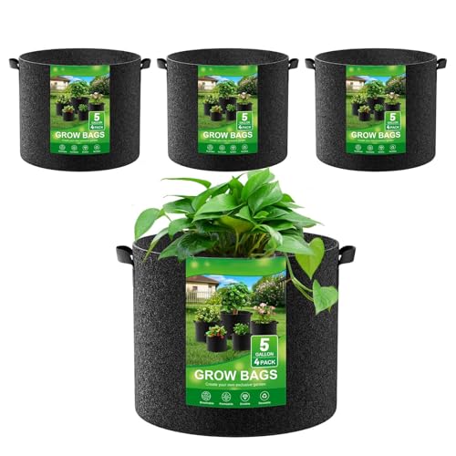 Duroecsain Anzuchtbeutel für Pflanzen | 4-fach verstärkte Blumentöpfe aus Vliesstoff für Pflanzen mit Griffen – tragbare Anzuchttasche, Blumentopf für Blumen, Kartoffeln, Gemüse und Umpflanzen Duroecsain Anzuchtbeutel für Pflanzen | 4-fach verstärkte Blumentöpfe aus Vliesstoff für Pflanzen mit Griffen – tragbare Anzuchttasche, Blumentopf für Blumen, Kartoffeln, Gemüse und Umpflanzen von Duroecsain