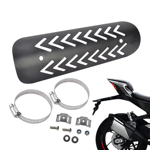 Duroecsain Auspuff-Hitzeschild für Motorrad, Motorrad, Auspuff, Hitzeschild | Motorrad-Rohrisolierung | Motorradzubehör ohne Rutschen, hitzebeständig, von Duroecsain